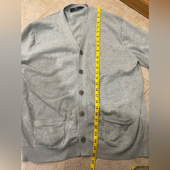 Men’s J Crew varsity v-neck button down gray cardigan Size XL collegiate preppy - Picture 7 of 7